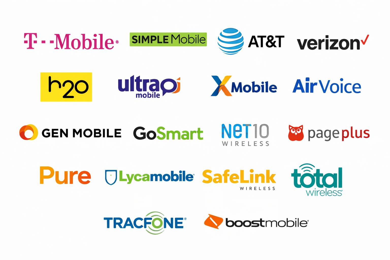 Wireless carriers supported by Tech Mart & More